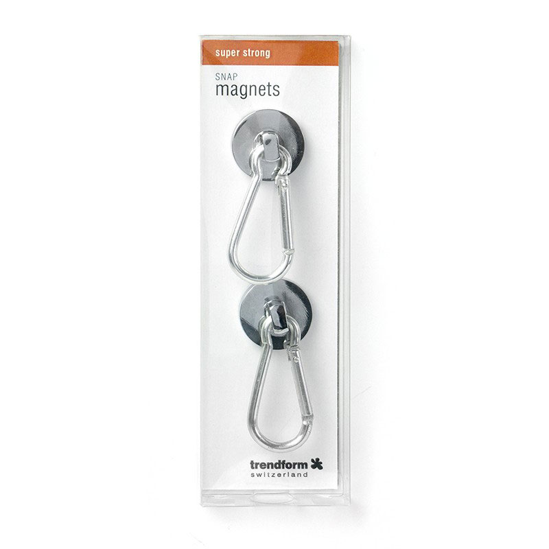 Krukmagnet med karbinhake, Ø25 mm (2 st)