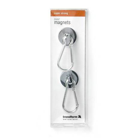 Krukmagnet med karbinhake, Ø25 mm (2 st)