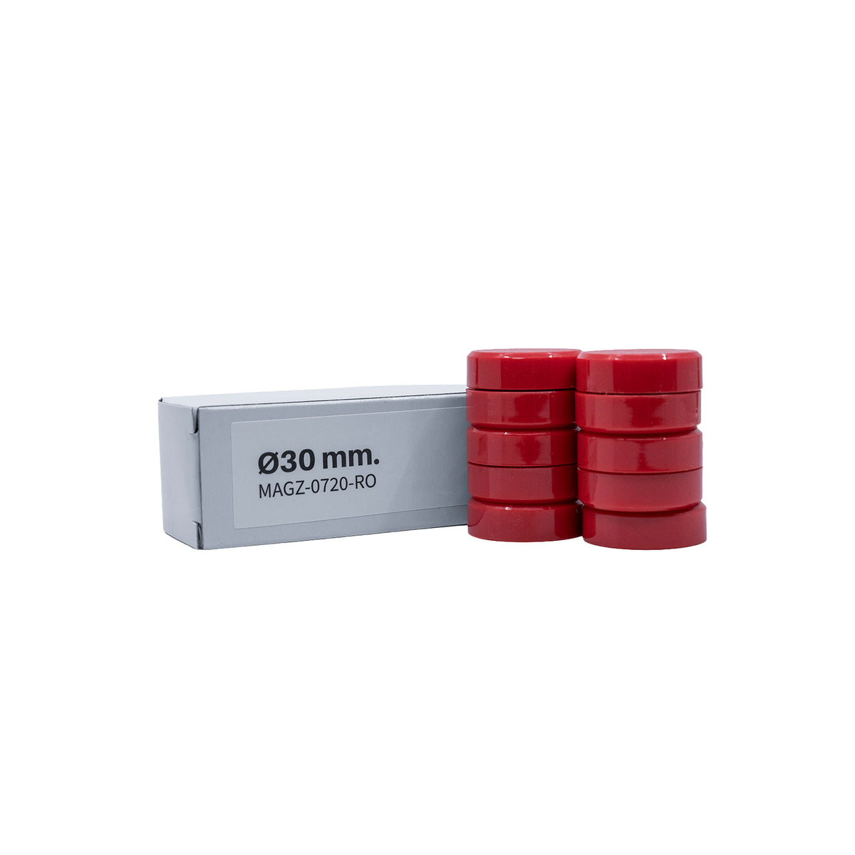 Magnordic magneter, Röd Ø30 mm - kontorsmagnet (10 st)