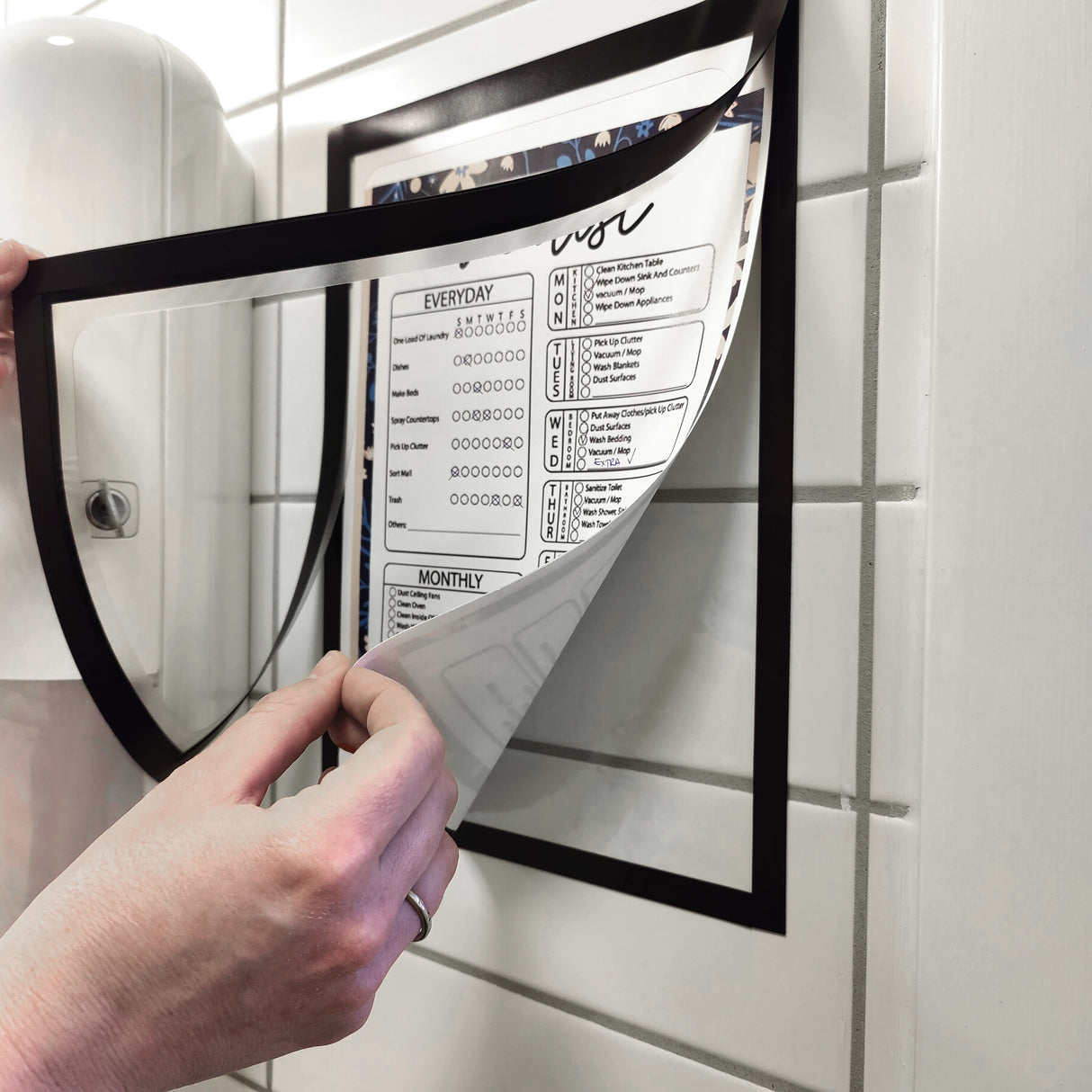 Magnetisk ficka, Svart A4 m/skrivfält