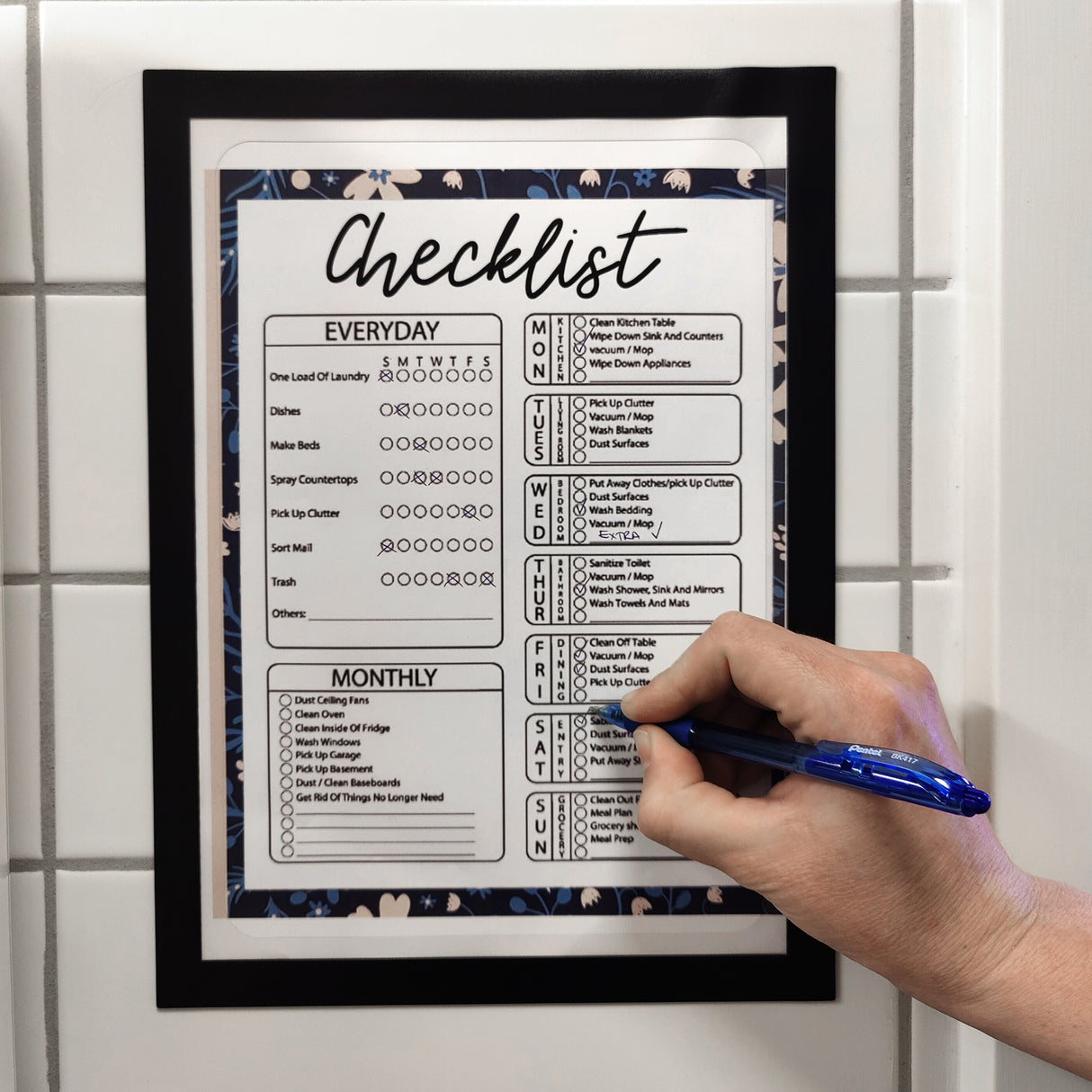 Magnetisk ficka, Svart A4 m/skrivfält