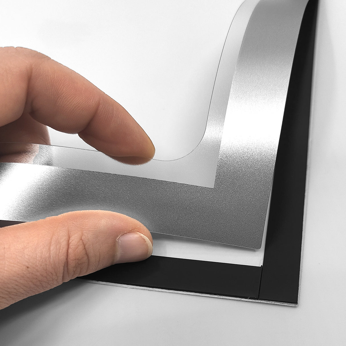 Magnetisk ficka, Silver A4 m/skrivfält