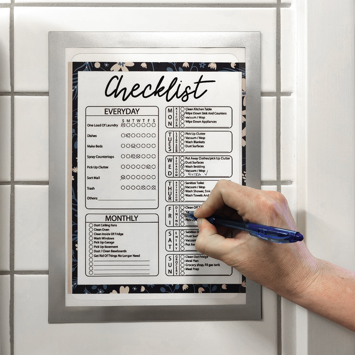 Magnetisk ficka, Silver A4 m/skrivfält