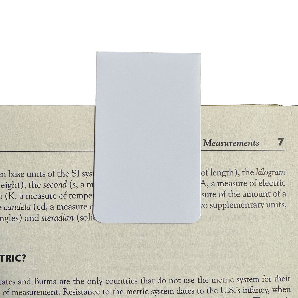 Magnetiska bokmärken 6x4 cm, vita (2-pack)