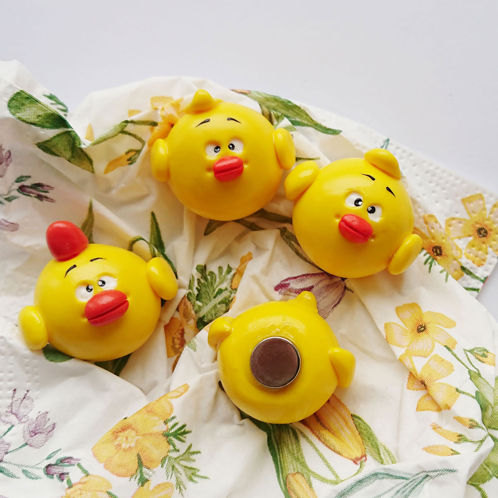 Kycklingmagneter, 4-pack - kylskåpsmagneter