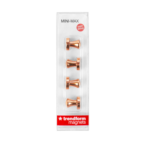Kraftfull Kylskåpsmagneter mini-max, KOPPAR 4-pack