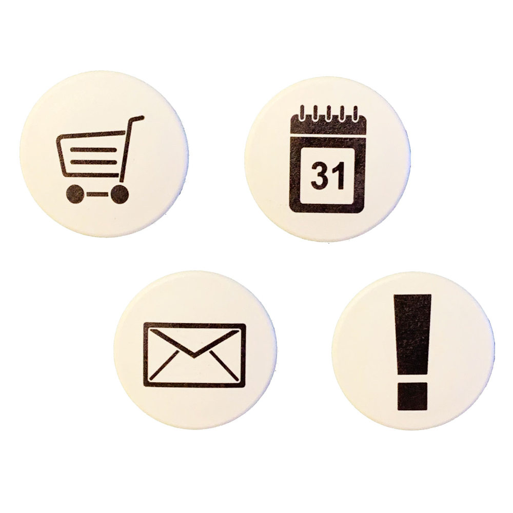 Symbolmagneter e-BIZ, 4-pack - Kontorsmagneter