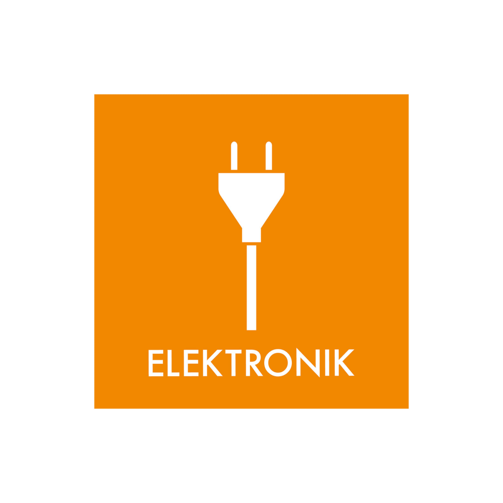 Sopsorterings "elektronik" - magnetskylt 30x30 cm