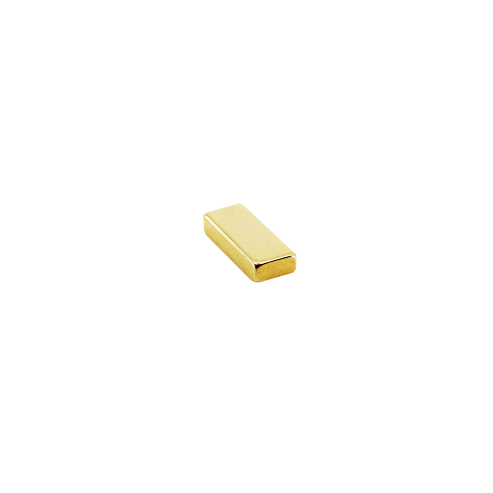 Supermagnet 10x4x2 mm, Block (guld)