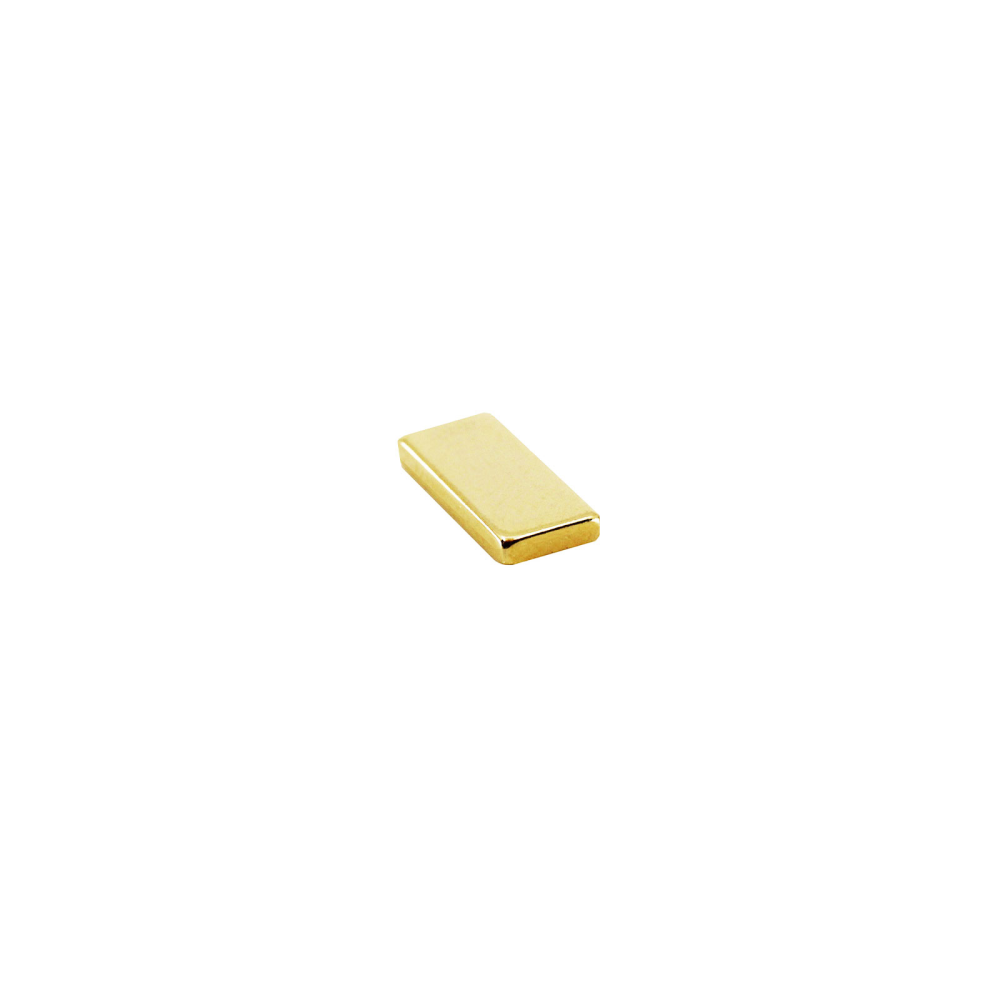 Supermagnet 10x5x1 mm, Block (guld)