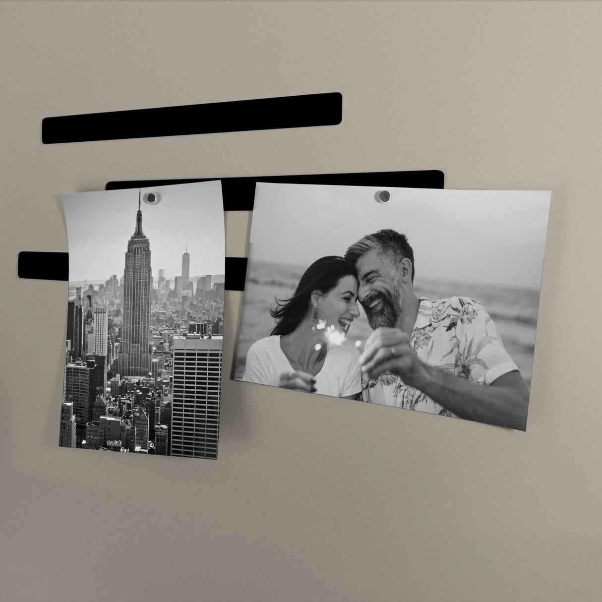 Metalltavlor "FLEX STRIP" 19 cm., Svarta (6-pack)