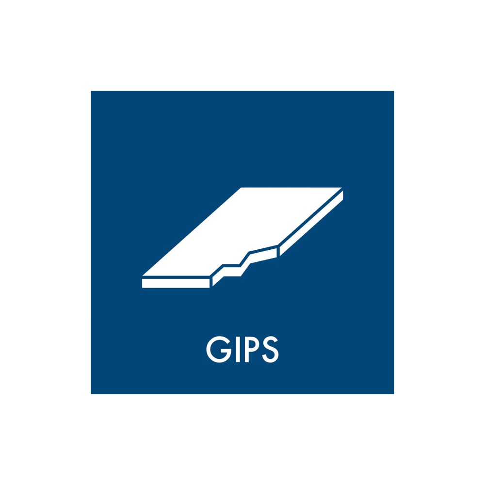 Avfallssortering "gips" - magnetskylt 30x30 cm