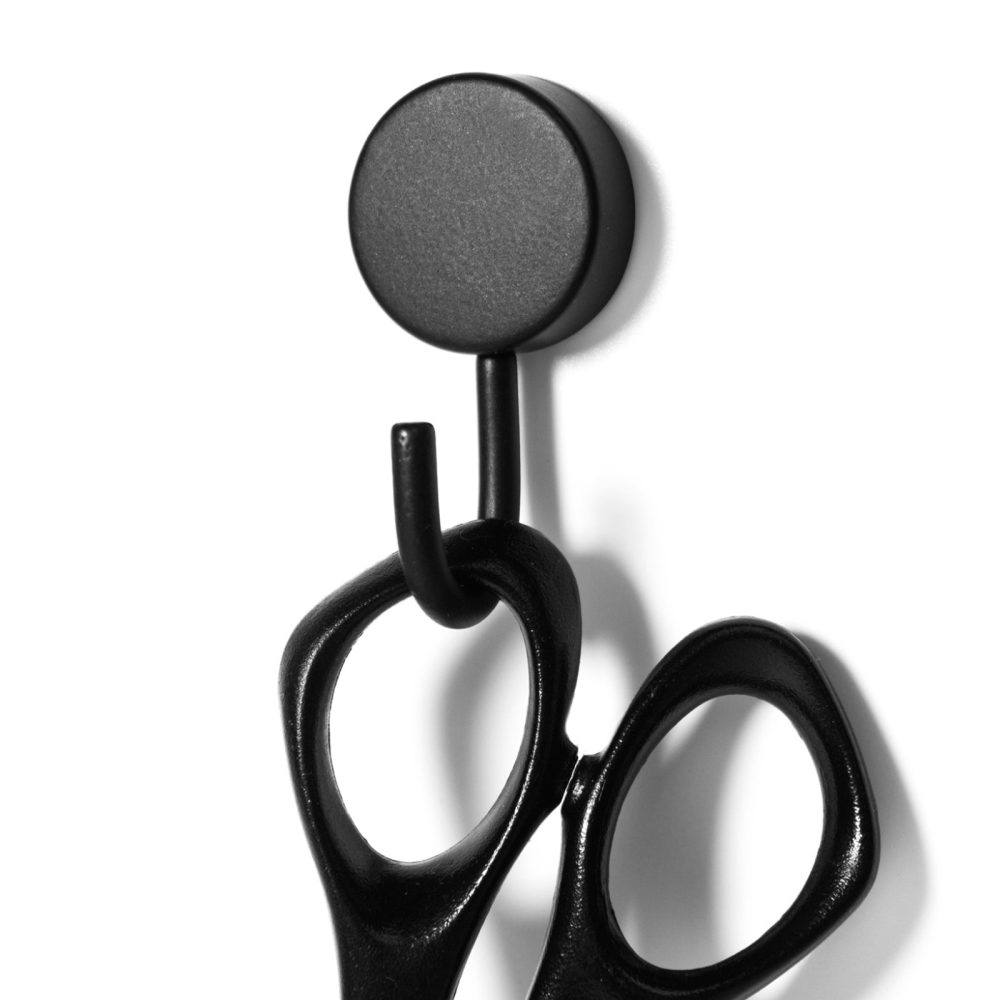 PORTA magnetkrokar Ø25 mm, Svart 2-pack