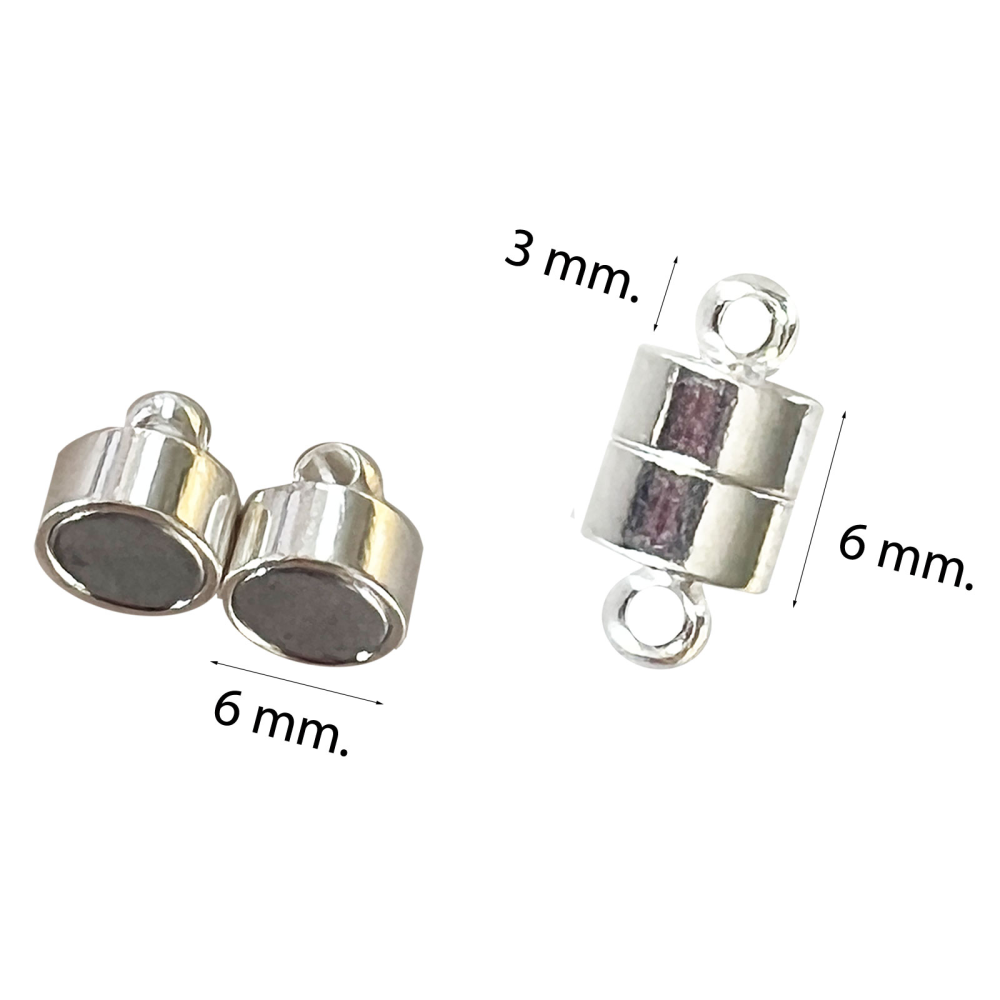 Magnetlås för smycken 12x6 mm, Silver (liten)