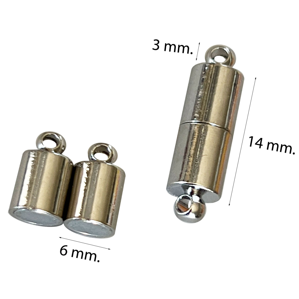 Magnetlås för smycken 20x6 mm, Silver (medium)