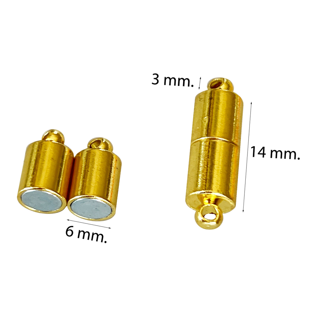 Magnetlås för smycken 20x6 mm, Guld (medium)