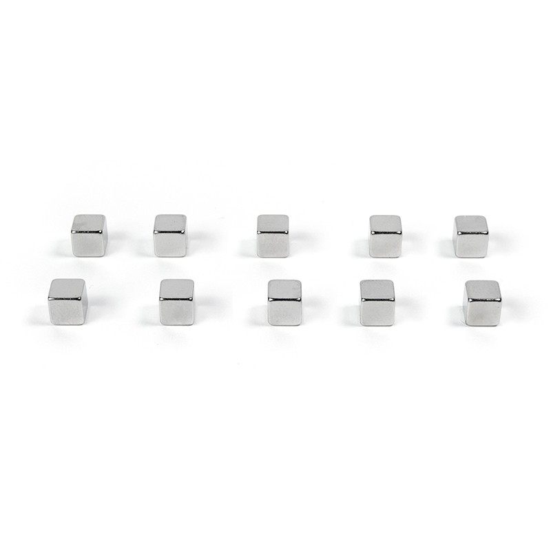 CUBE mini supermagneter 5x5x5 mm, 10-pack silver