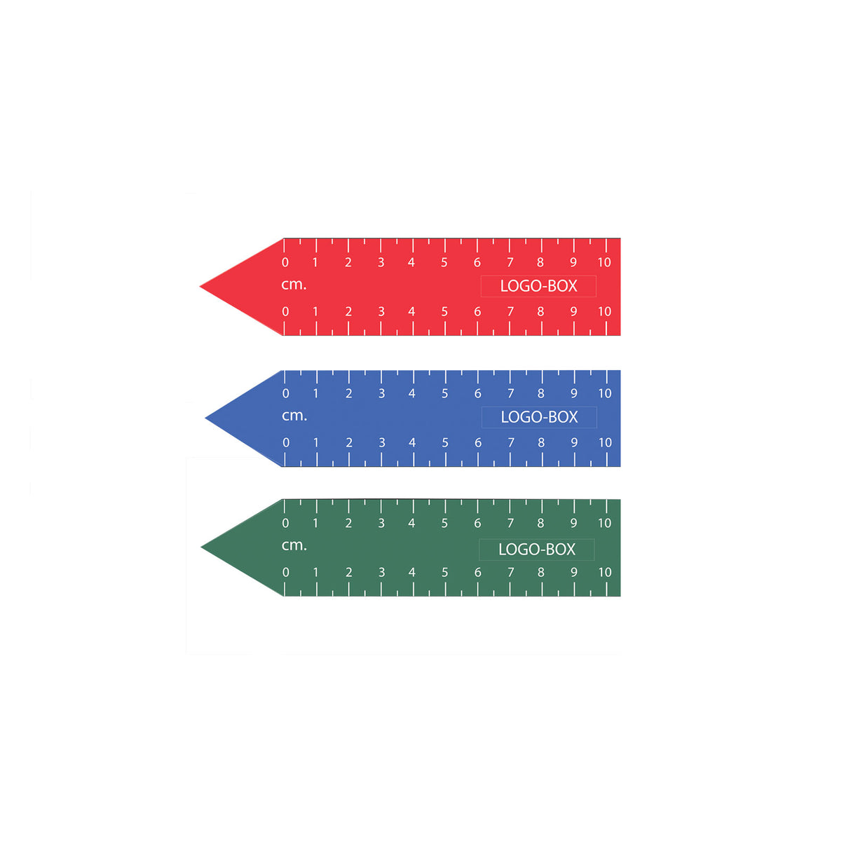 Magnetisk linjal med vita siffror, 10 cm (för logotryck)