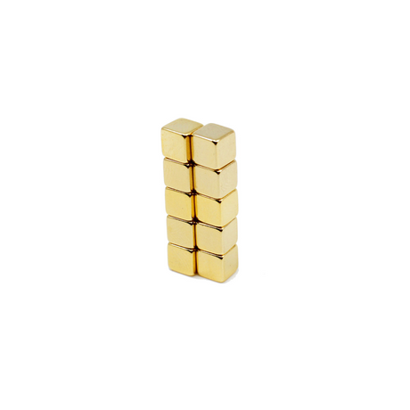 Supermagnet, Kub 5x5x5 mm, Guld