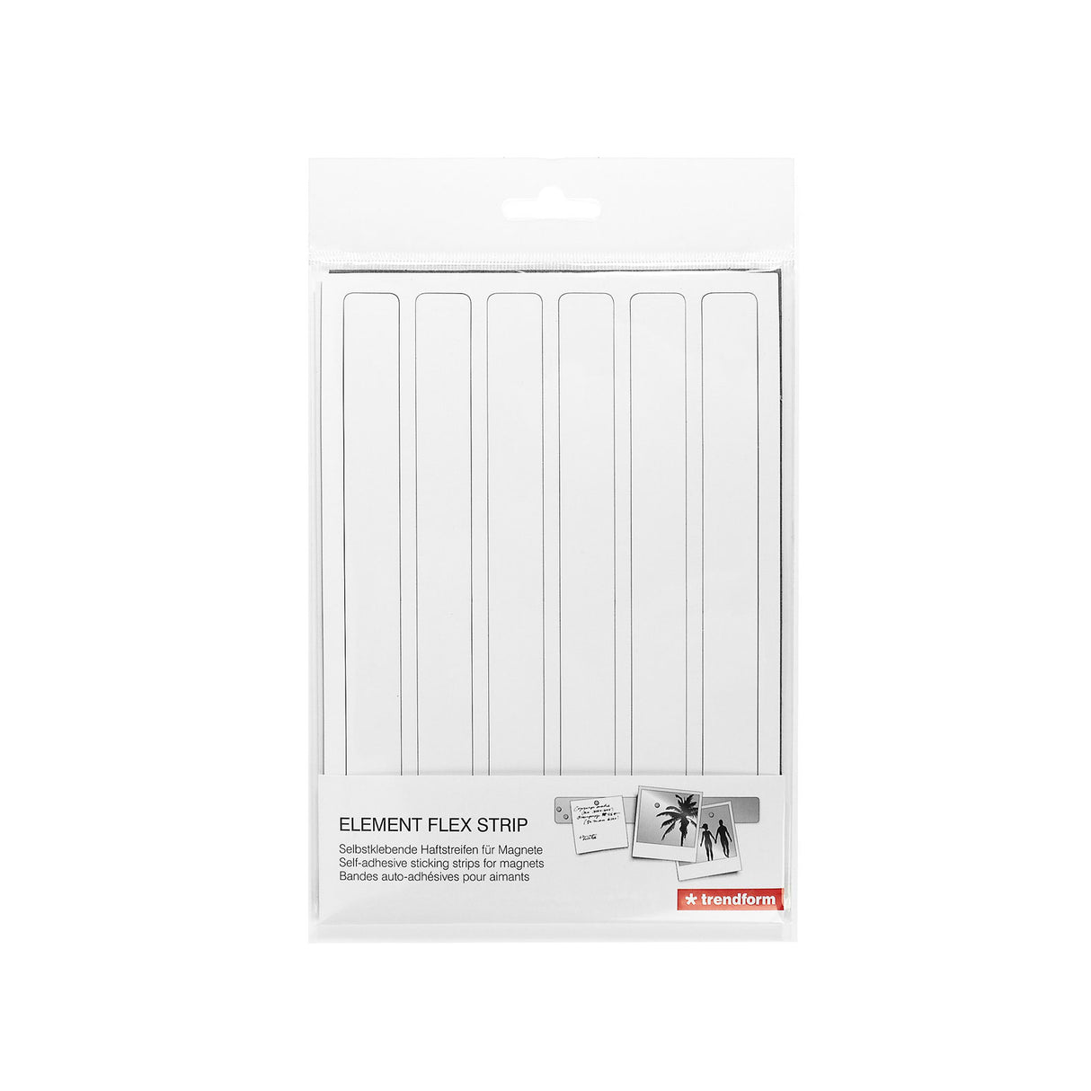 Metalltavlor "FLEX STRIP" 19 cm., Vita (6-pack)