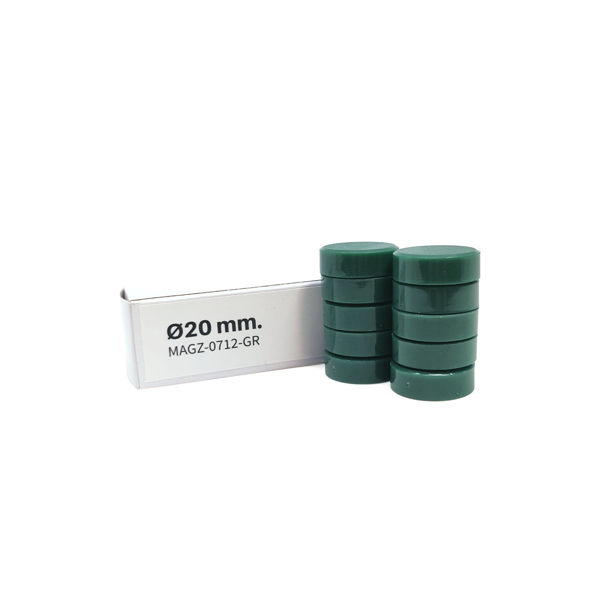 Magnordic magneter, Grön Ø20 mm - kontorsmagnet (10 st)