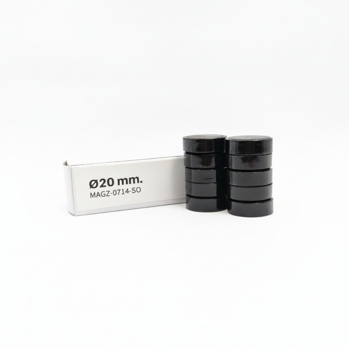 Magnordic magneter, Svart Ø20 mm - kontorsmagnet (10 st)