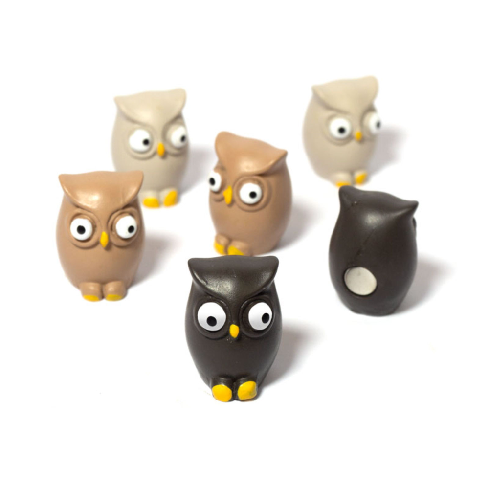 OWL Ugglor 6 st - kylskåpsmagneter