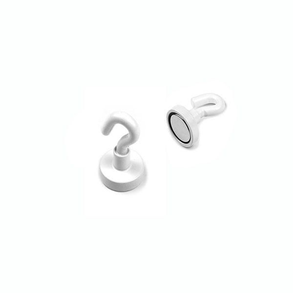 Krokmagnet Ø16 mm, Vit (neodymium)