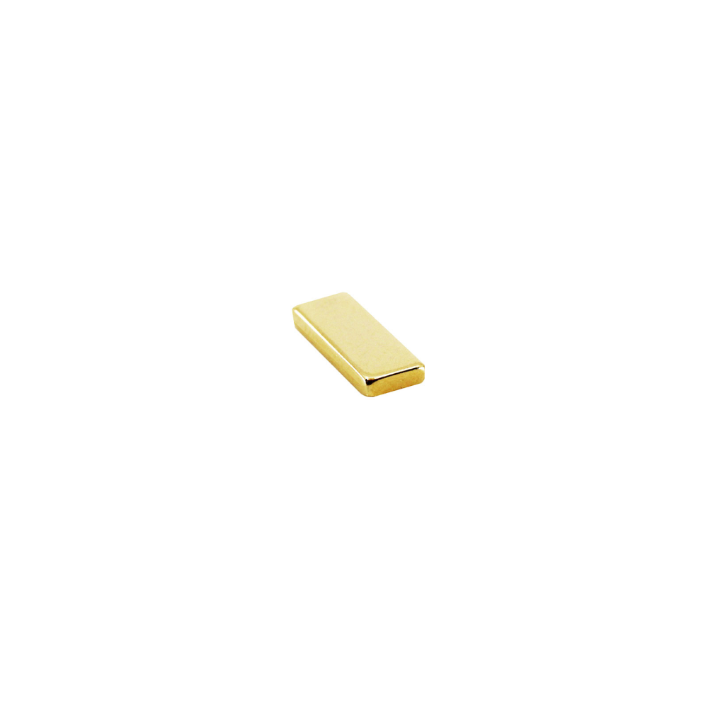 Supermagnet 10x4x1 mm, Block (guld)