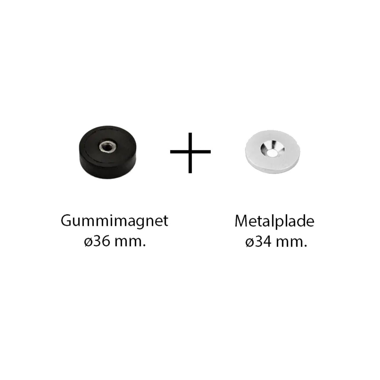 Dörrstopp-set gummimagnet + metallplåt (L)