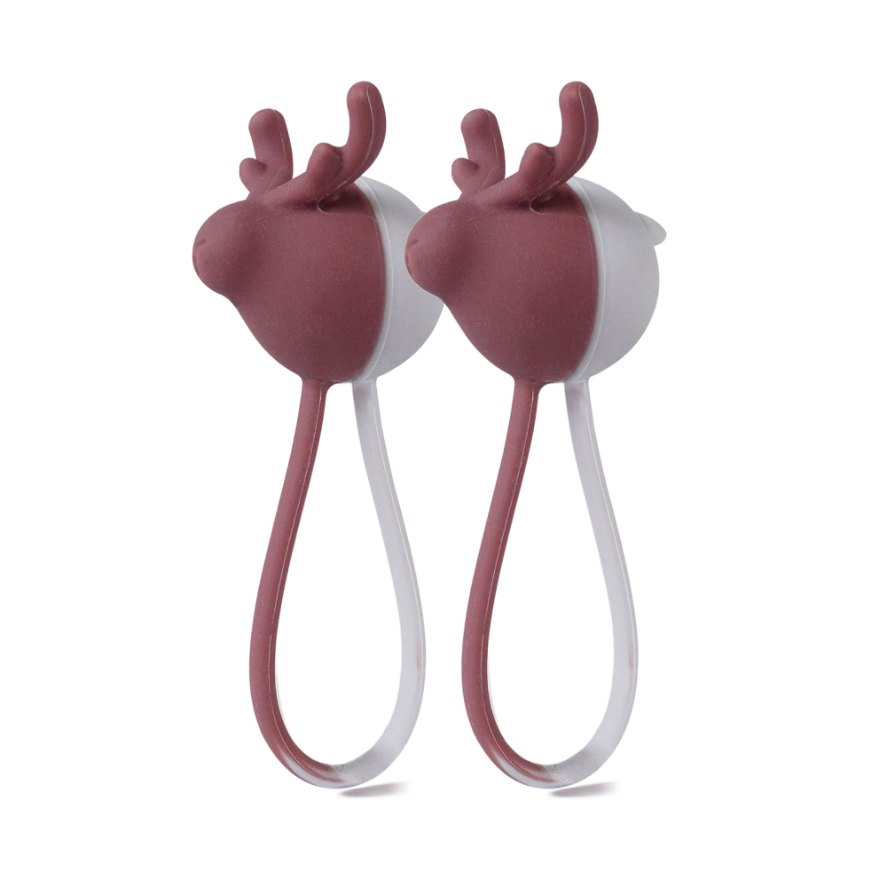 ZOO omlottkabelhållare brun/vit älg, 2-pack