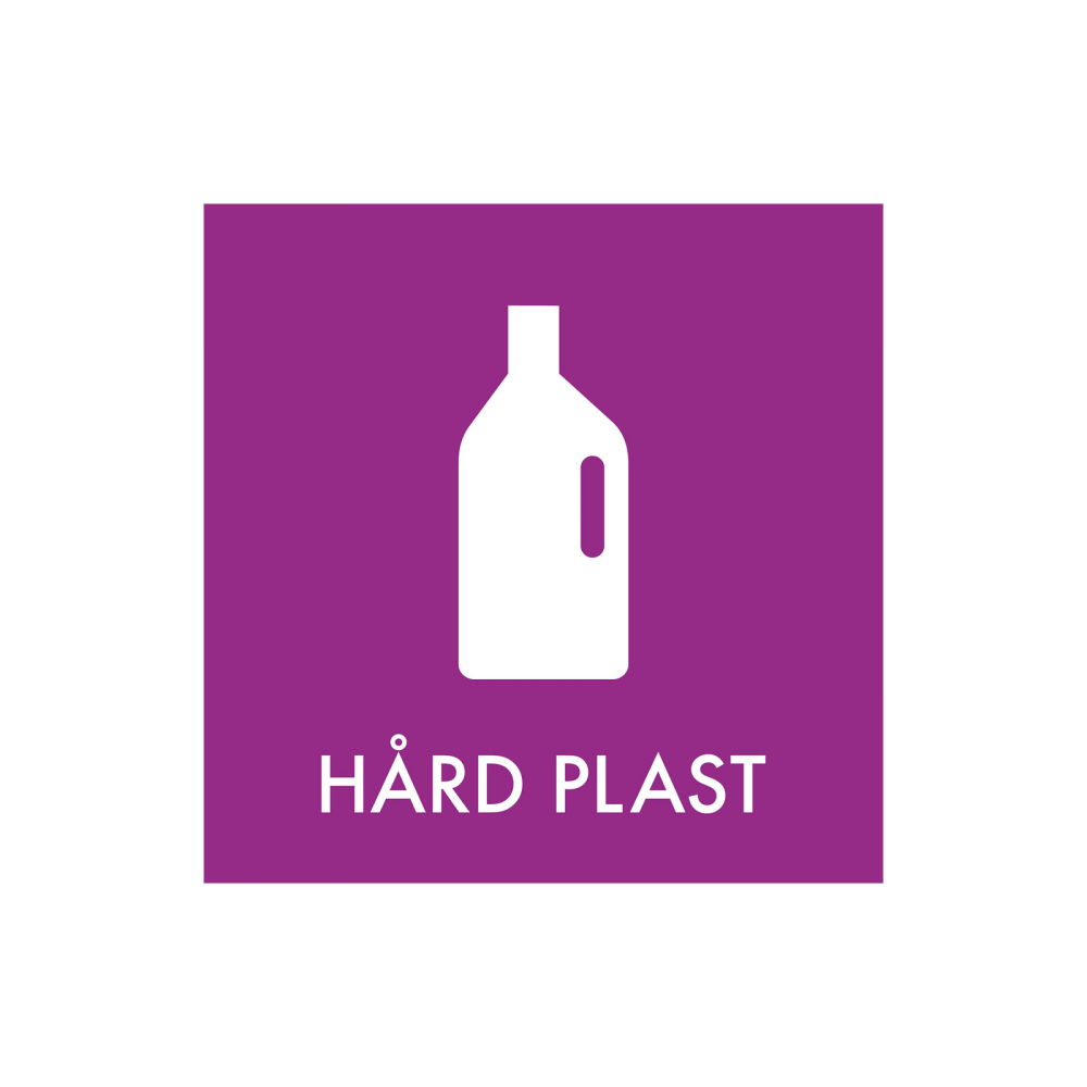 Sopsortering "plastförpackning" - magnetskylt 30x30 cm