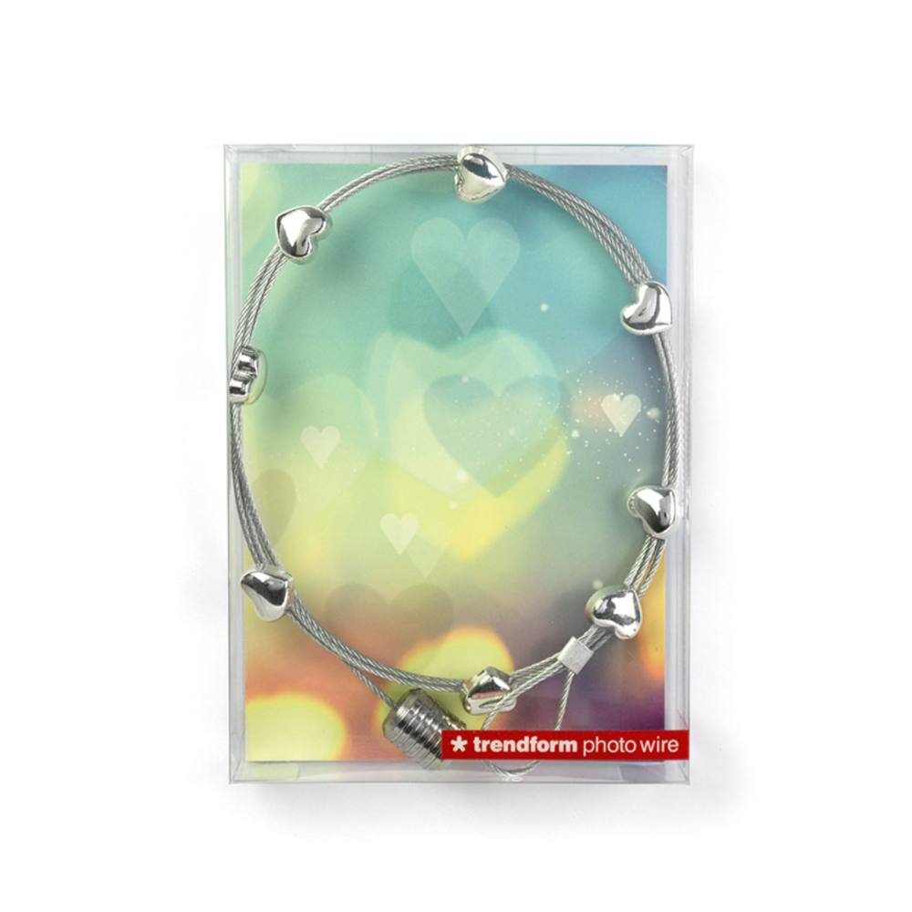 Stålsnöre med 8 hjärtmagneter & metallbly