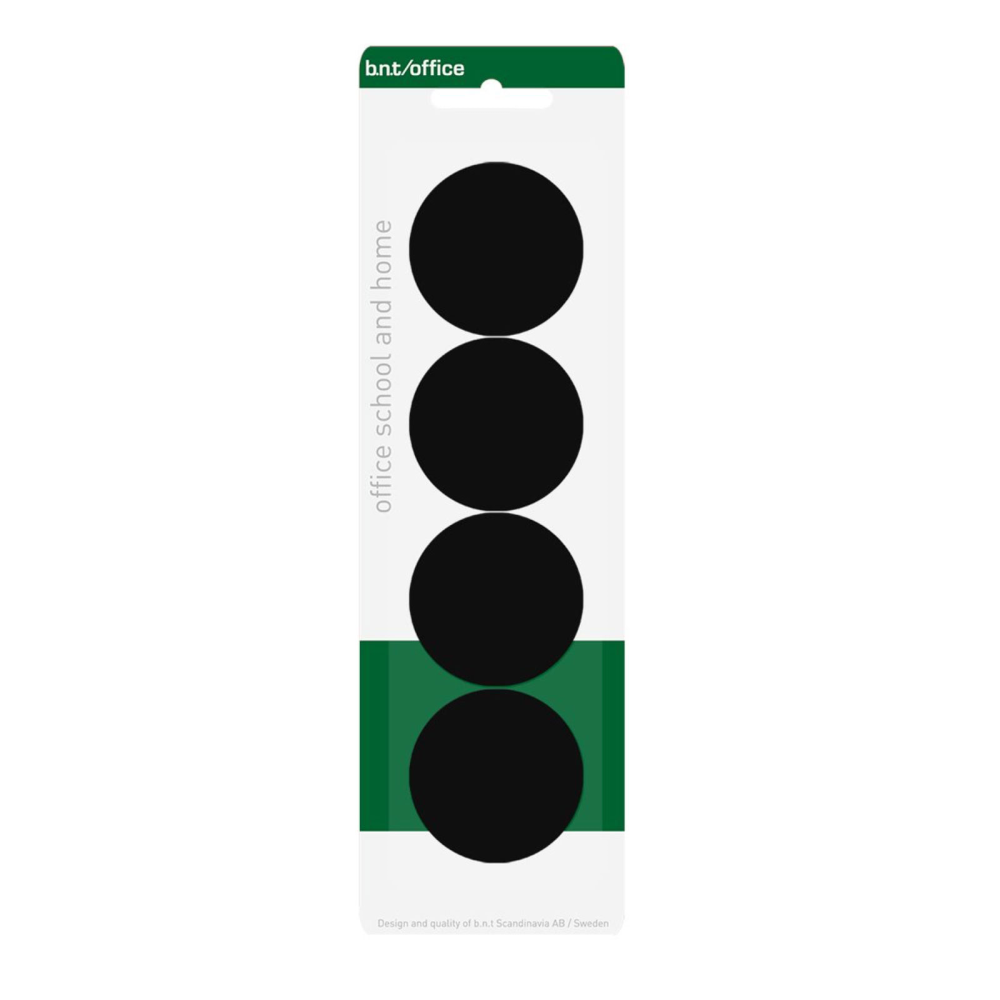 BNT Kontorsmagneter, Svart Ø40 mm - 4 st