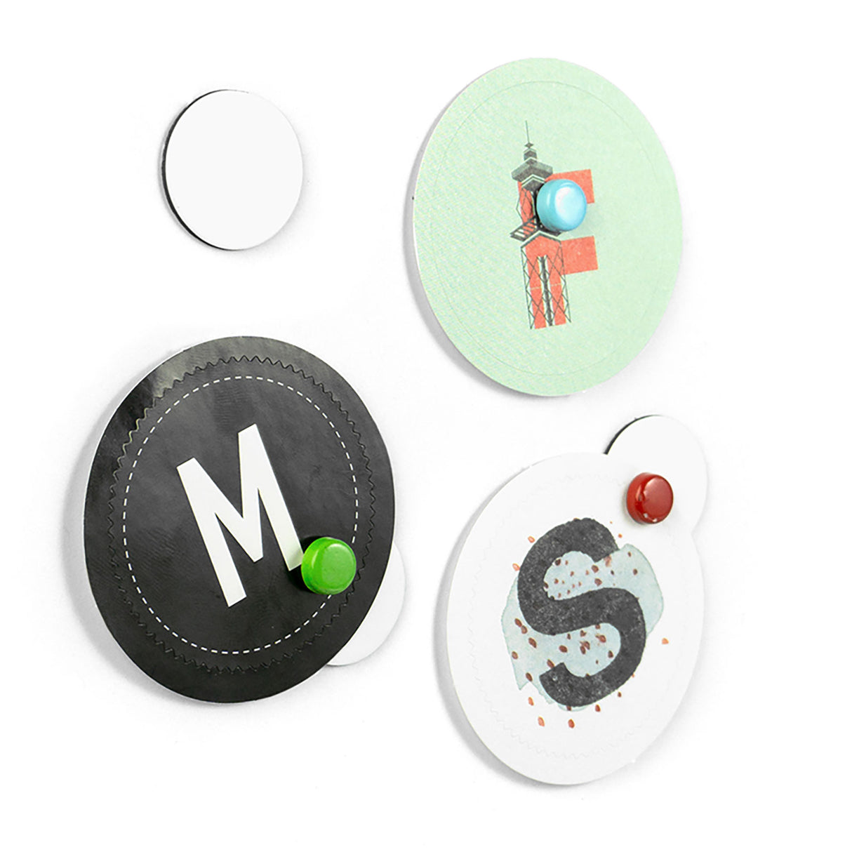 Runda metallskivor "FLEX DOT" mini, vit (28 st)