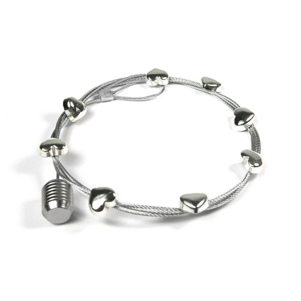 Stålsnöre med 8 hjärtmagneter & metallbly