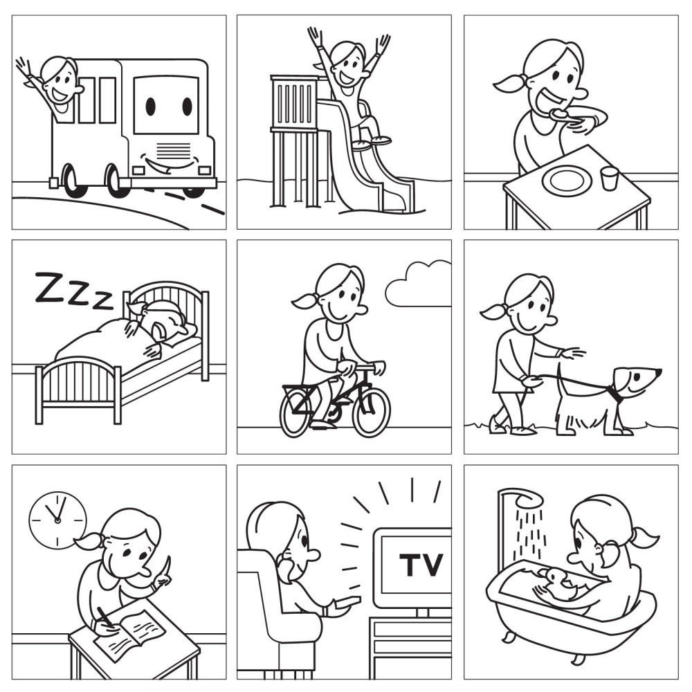 Magnetiska piktogram svart/vit, 72 st (FLICKA)