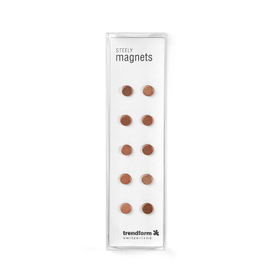 10-pack magneter med stilrent utseende.