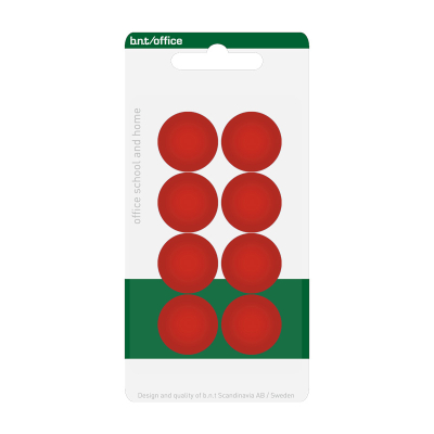 20 mm röda kontorsmagneter från BNT Scandinavia - billiga magneter för whiteboard och kylskåpet