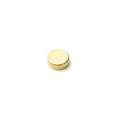 Disk magnet av neodymium, storlek 6x3 mm N45 med guld yta
