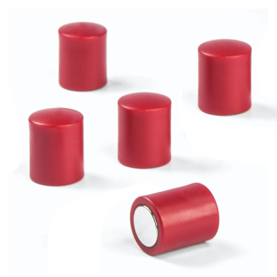 Röda starka magneter 14x18 mm med styrka på nästan 4 kg