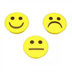3-pack gula runda smiley magneter