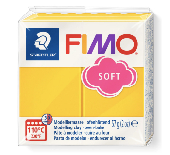 Gul Fimo soft från Staedtler, paket med 57 gram