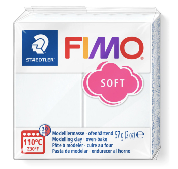Vit modellera Fimo Soft i paket med 57 gram