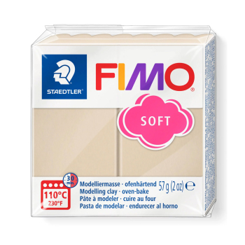 Fimo Soft Sahara - sandfärgad Fimo modellera i förpackning med 57 g.