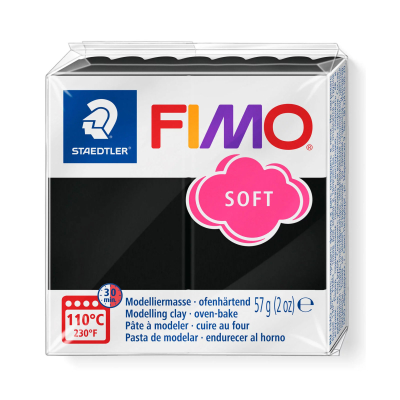 Svart Fimo Clay - modellera från Fimo Soft Staedtler är väldig mjuk lera för hela familjen.