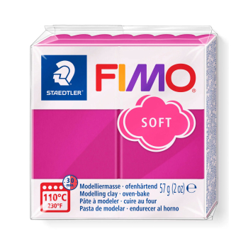FIMO Soft hallonröd i förpackning med 57g. Hitta denna och alla andra färger hos Magnordic.se