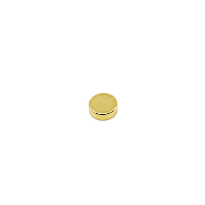 Supermagnet disc 5x2 mm av neodymium med guld yta Ni-Cu-Ni-Au