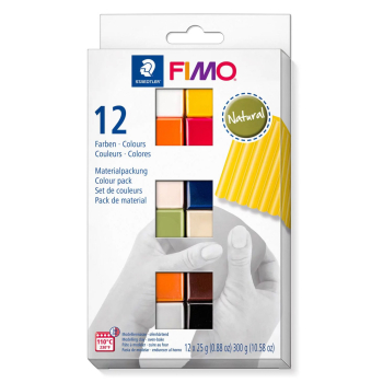 FIMO Fashion - modellera i naturliga nyanser i paket med 12 x 25 gram