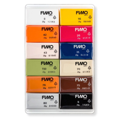 12 olika färger av modellera från Staedtler - Fimo Soft Mix